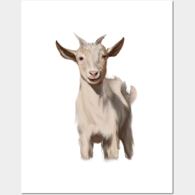 Cute Goat Drawing Wall Art by Play Zoo